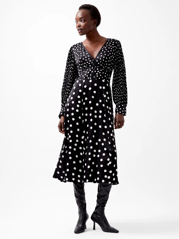 women's mini dressesPolka Dot Candice Satin Dress