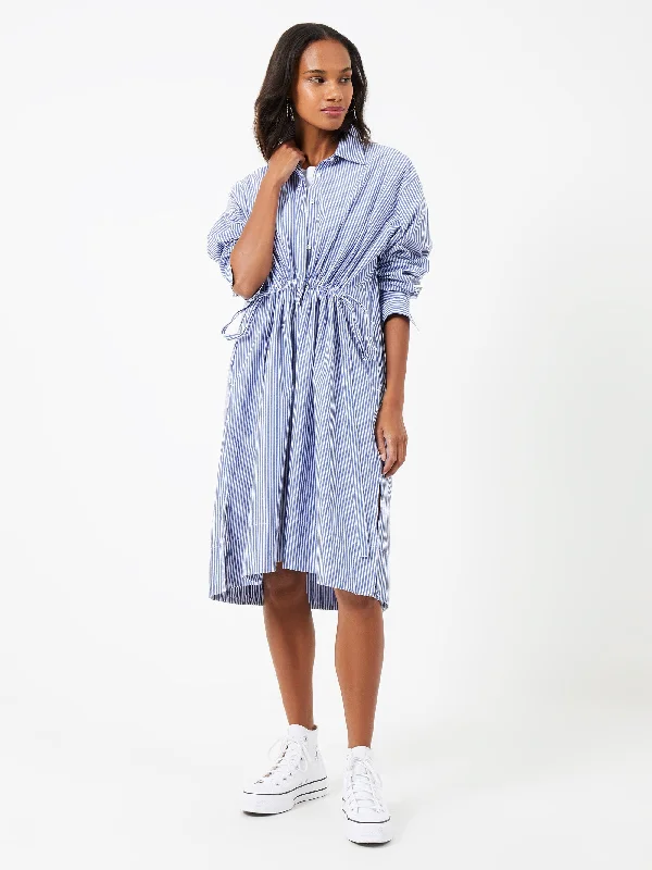 women's wrinkle-resistant dressesRhodes Stripe Poplin Shirt Dress