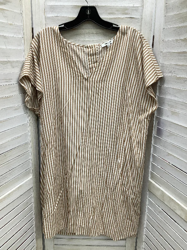 women's wrinkle-resistant dressesStriped Pattern Dress Casual Short Madewell, Size 2x